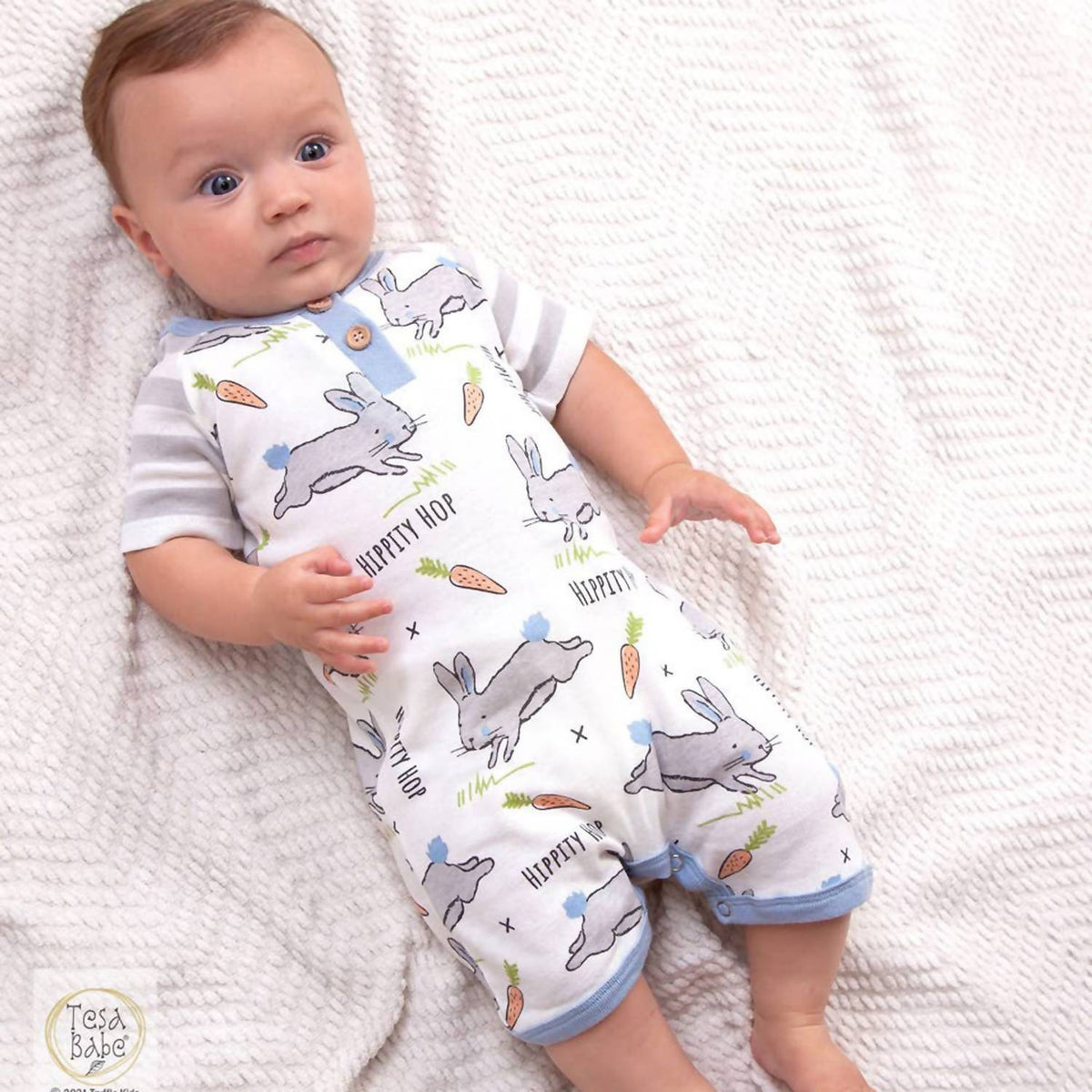 "Easter Parade" Henley Shortie Romper for Baby Boys