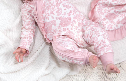 Girl's Embroidery Zippered Romper