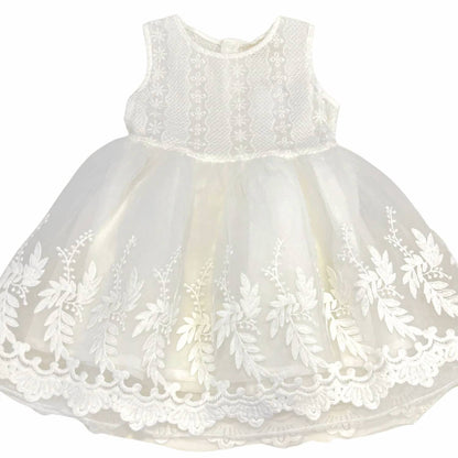 Girl's Lace On Top And Tulle Overlay On Bottom Dress
