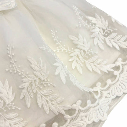 Girl's Lace On Top And Tulle Overlay On Bottom Dress