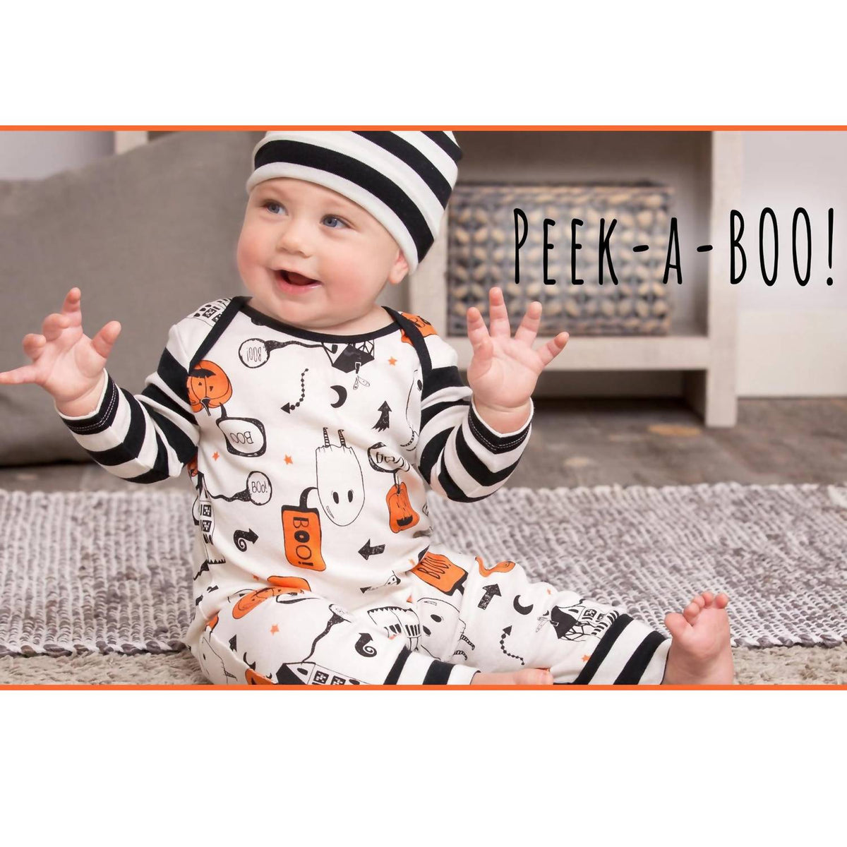 Tesa Babe "Peek-A-Boo!" Halloween Romper for Baby Girls and Baby Boys