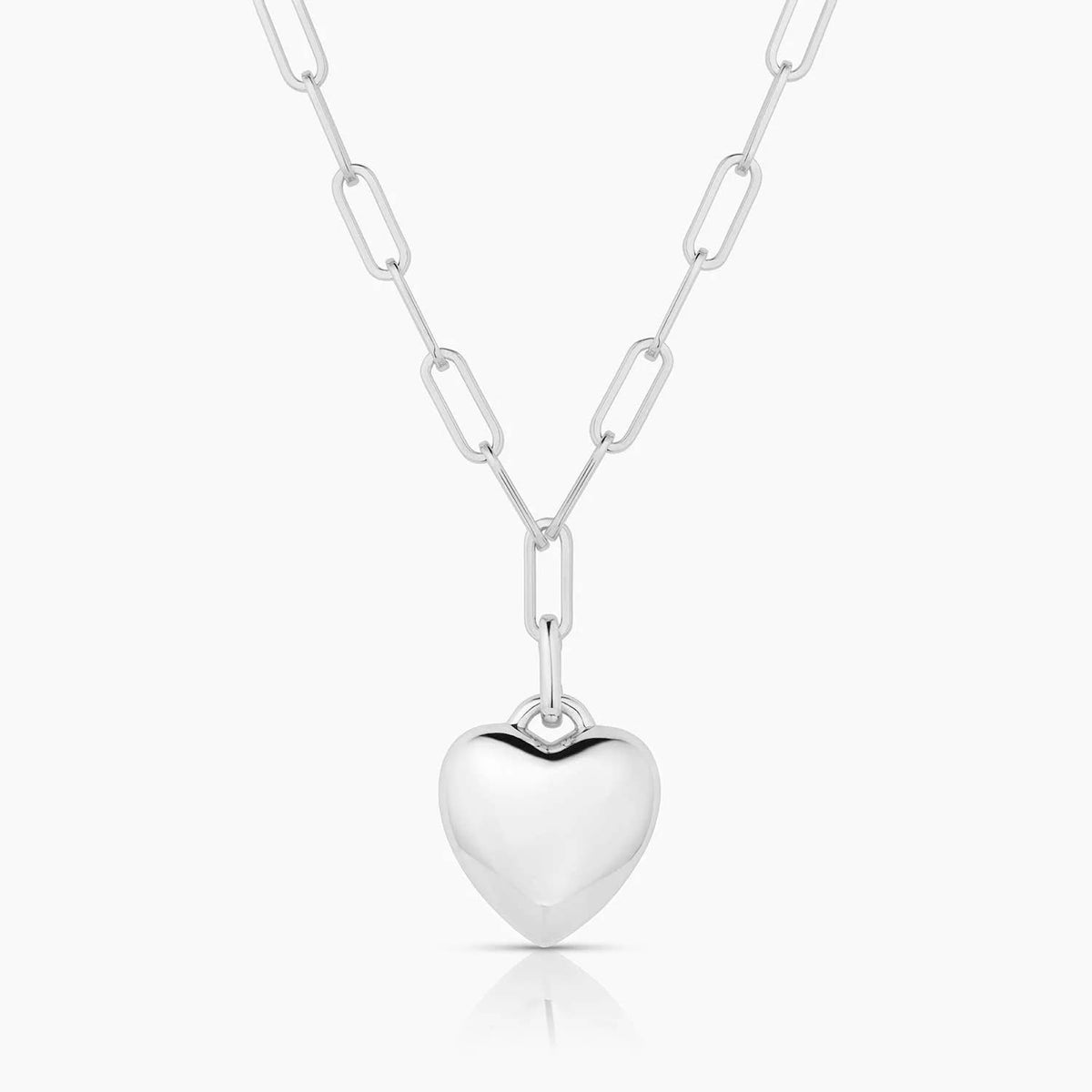 Women's Aurelie Puffy Heart Link Necklace