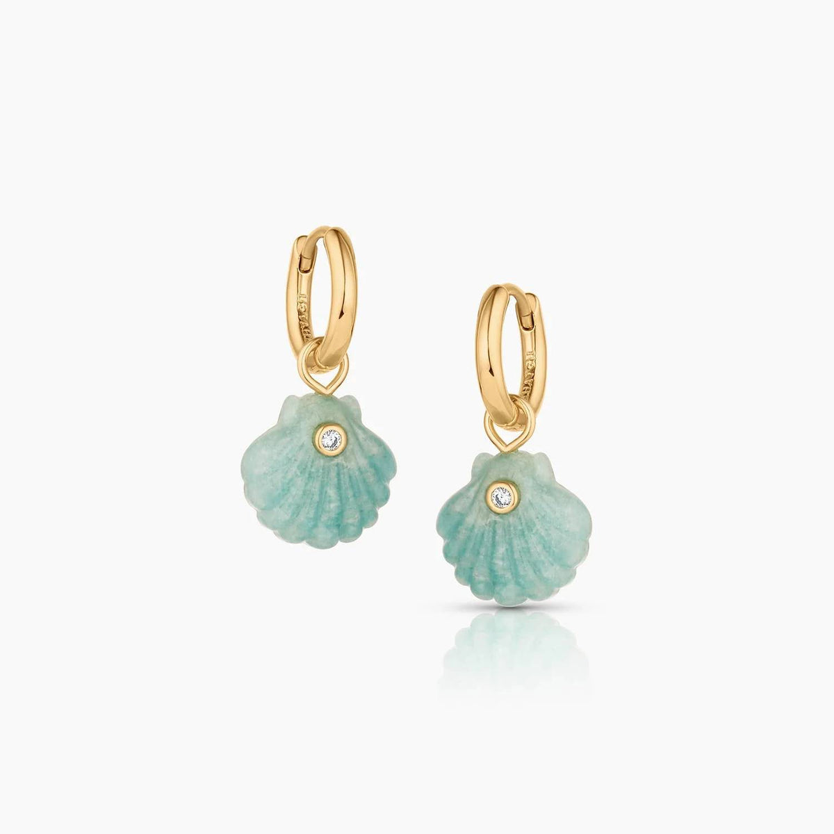 Women's Coquille Amazonite Hoop Earrings