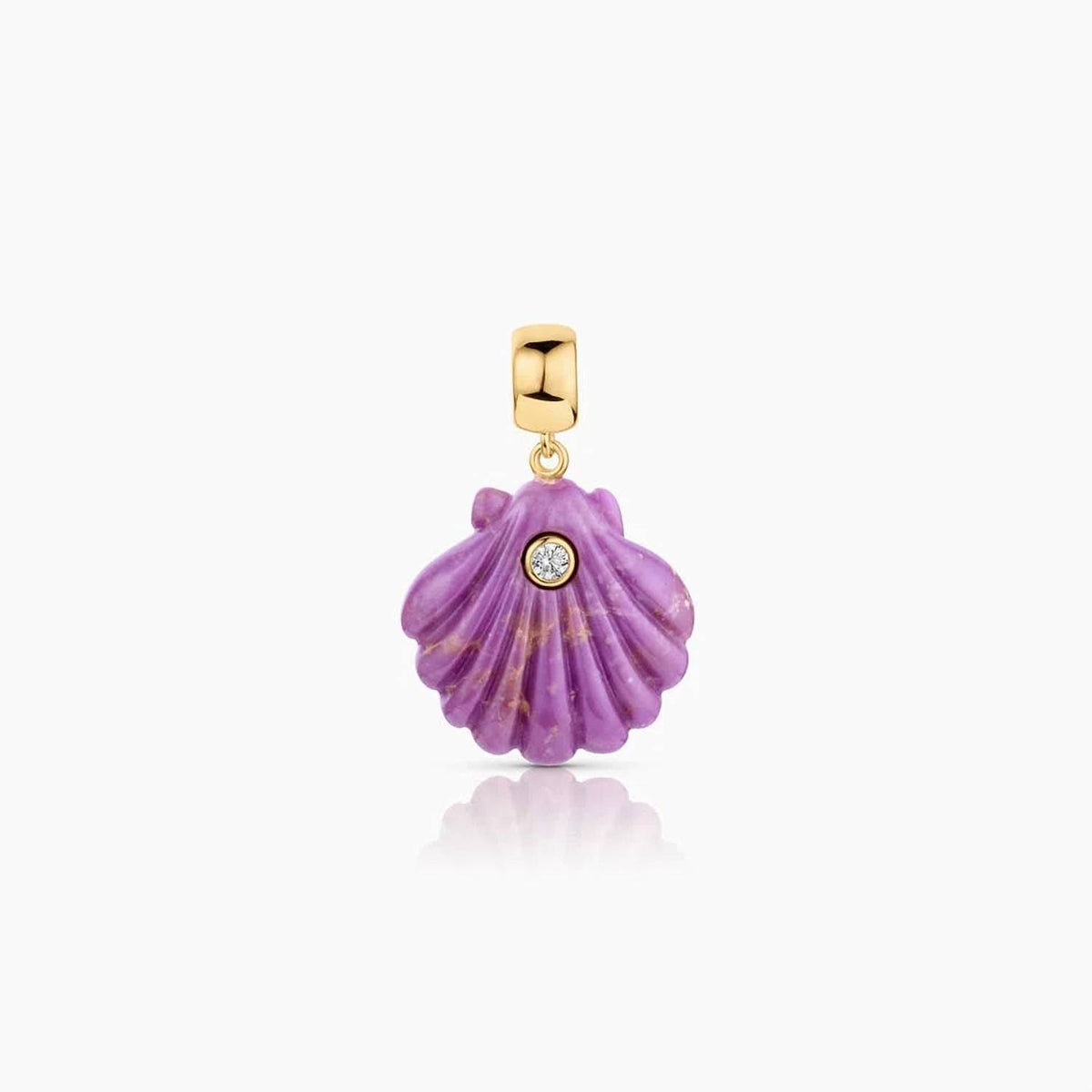 Women's Coquille Purple Mica Bail Charm