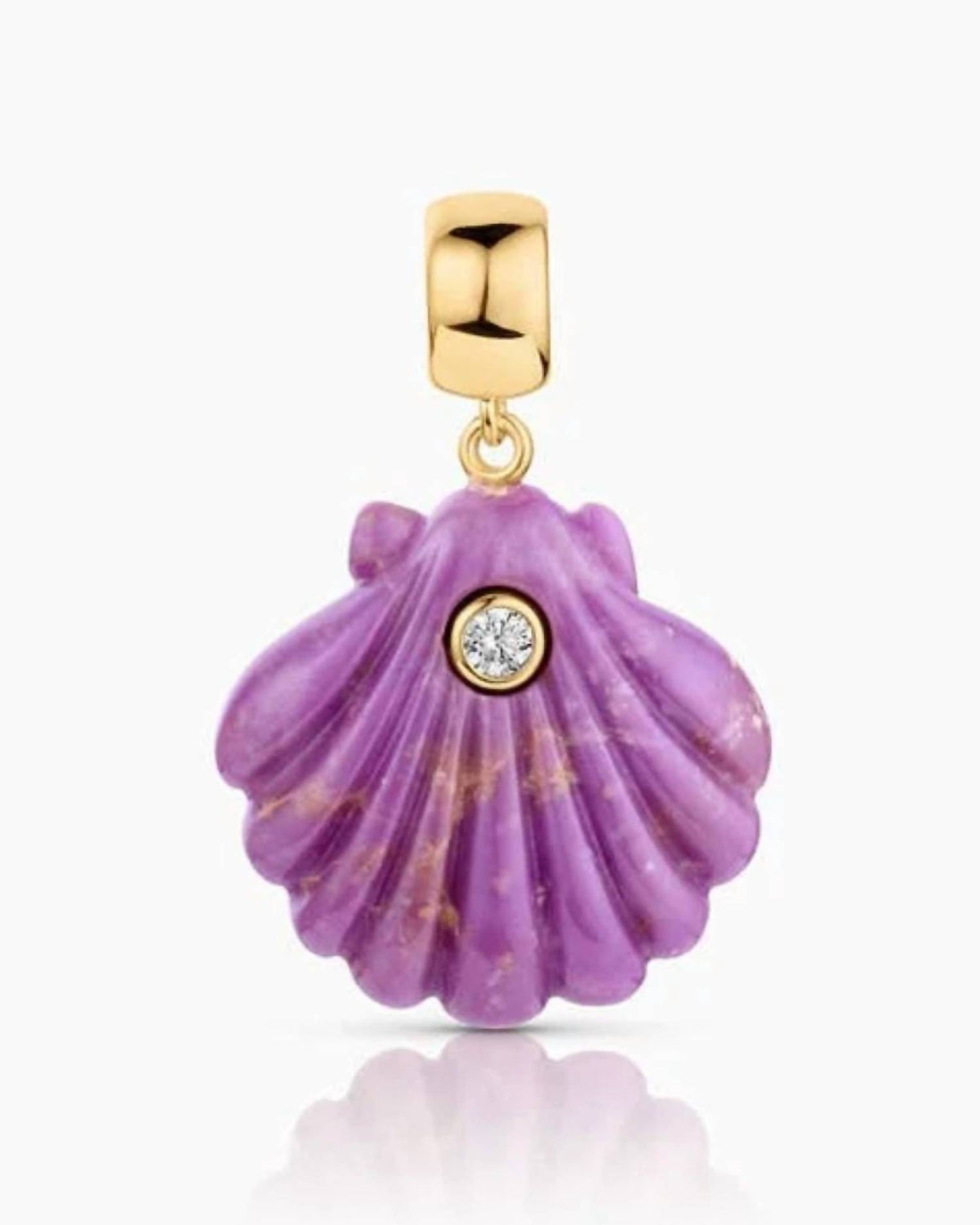 Women's Coquille Purple Mica Bail Charm