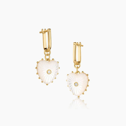 Women's Isabel Mother Of Pearl Heart Earrings