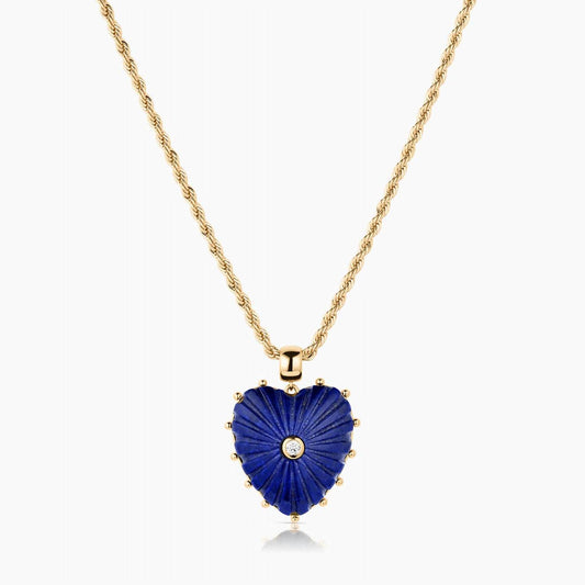 Women's Malene Lapis Heart Rope Necklace