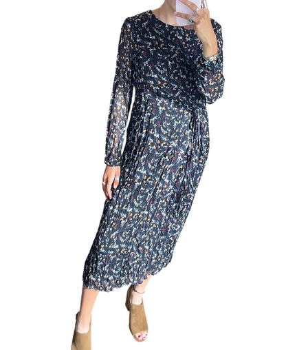 Floral Belted Midi Dress