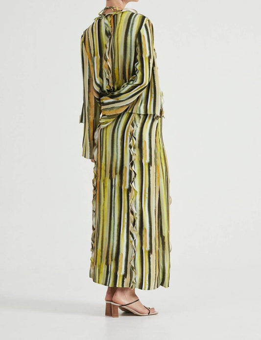 Stroke Frill Maxi Skirt