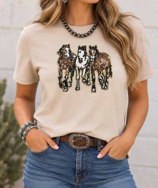Sequin Horse Graphic Tee