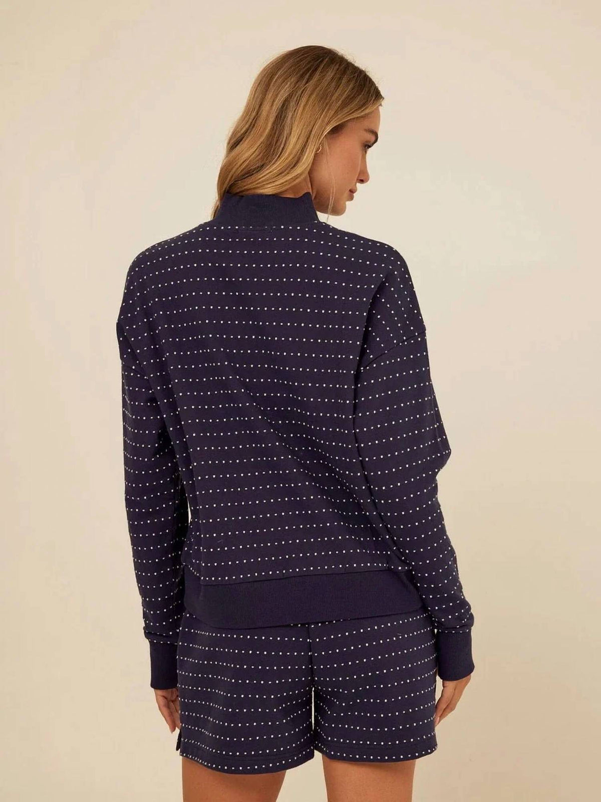 Kindra Dot Embroidered Terry Pullover