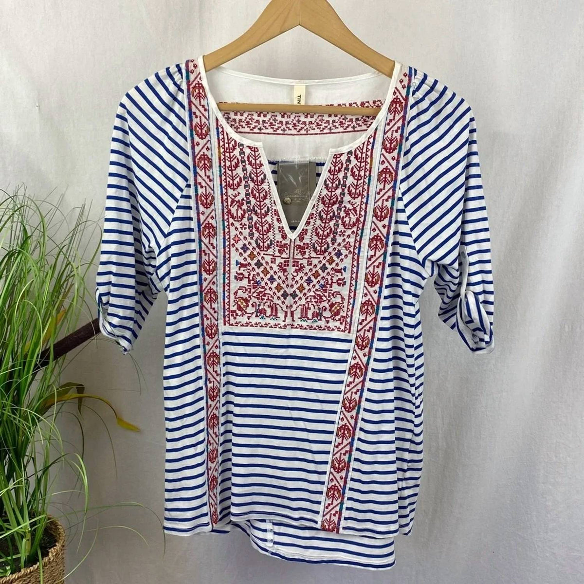Print Striped Convertible Sleeve Top