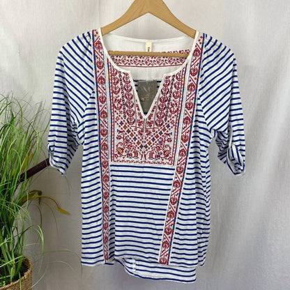Print Striped Convertible Sleeve Top