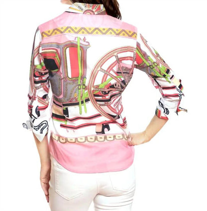 Coach Print 3/4 Sleeve Blouse