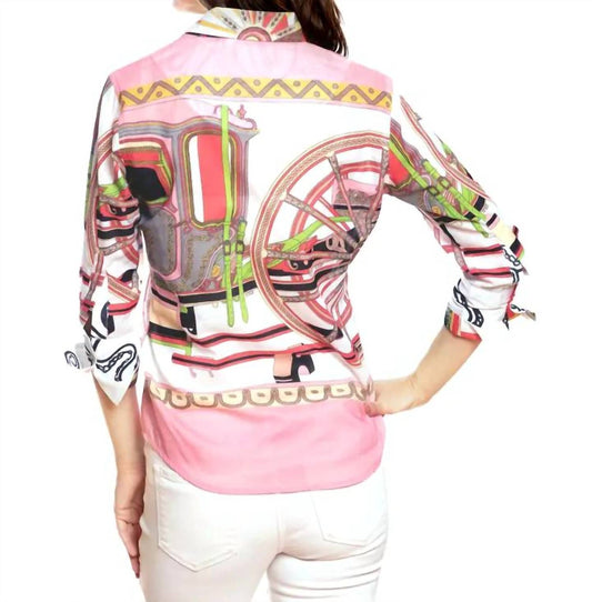 Coach Print 3/4 Sleeve Blouse