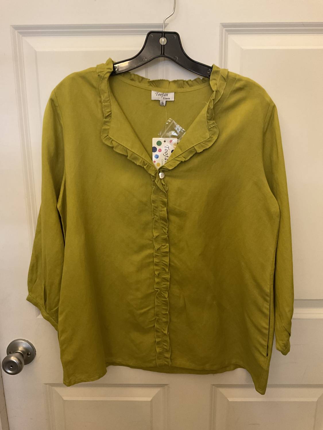 Women's V-neck Ruffle Trim Tunic Top