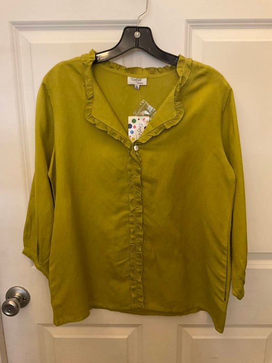 Women's V-neck Ruffle Trim Tunic Top