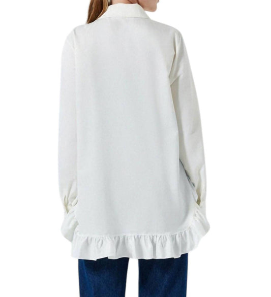 SHIRT WITH FRILL HEM TOP