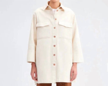 Denim Macrame Shirt Jacket