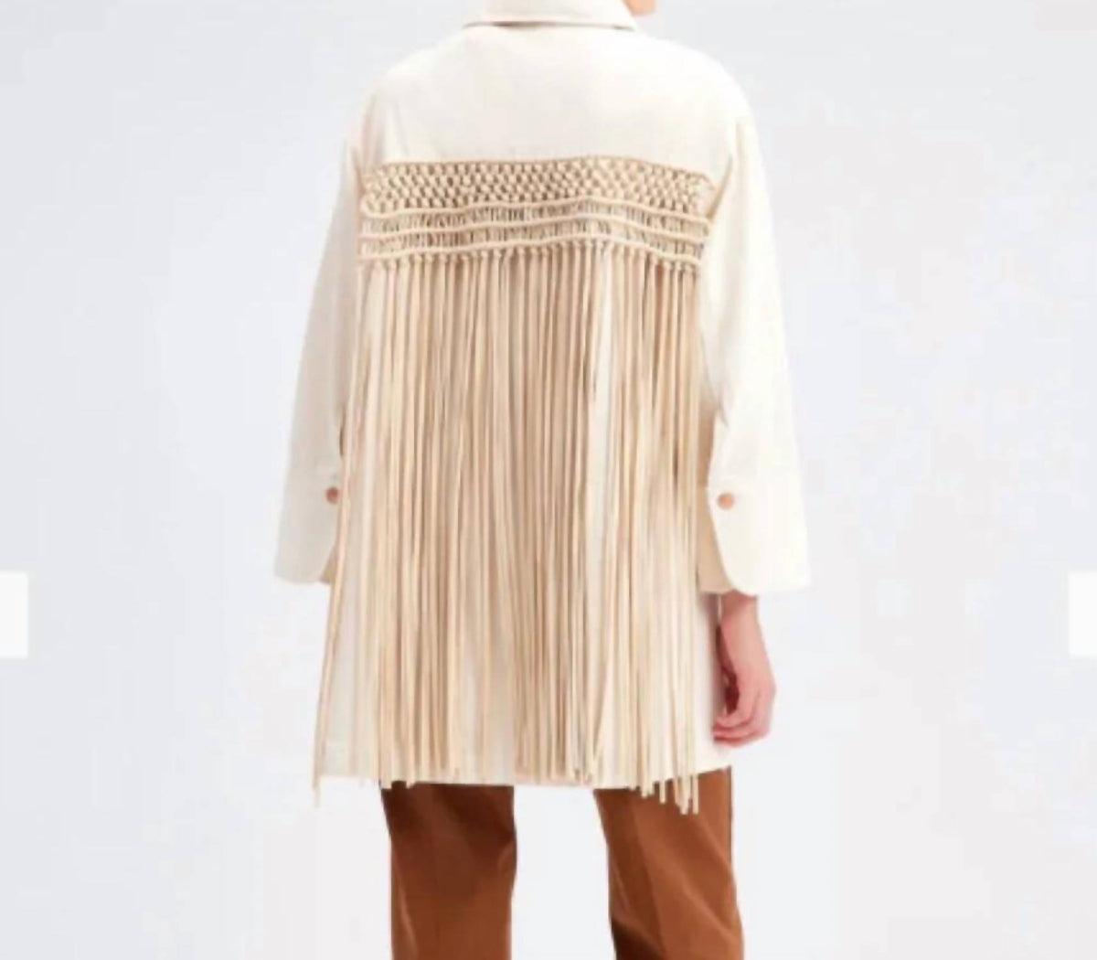 Denim Macrame Shirt Jacket