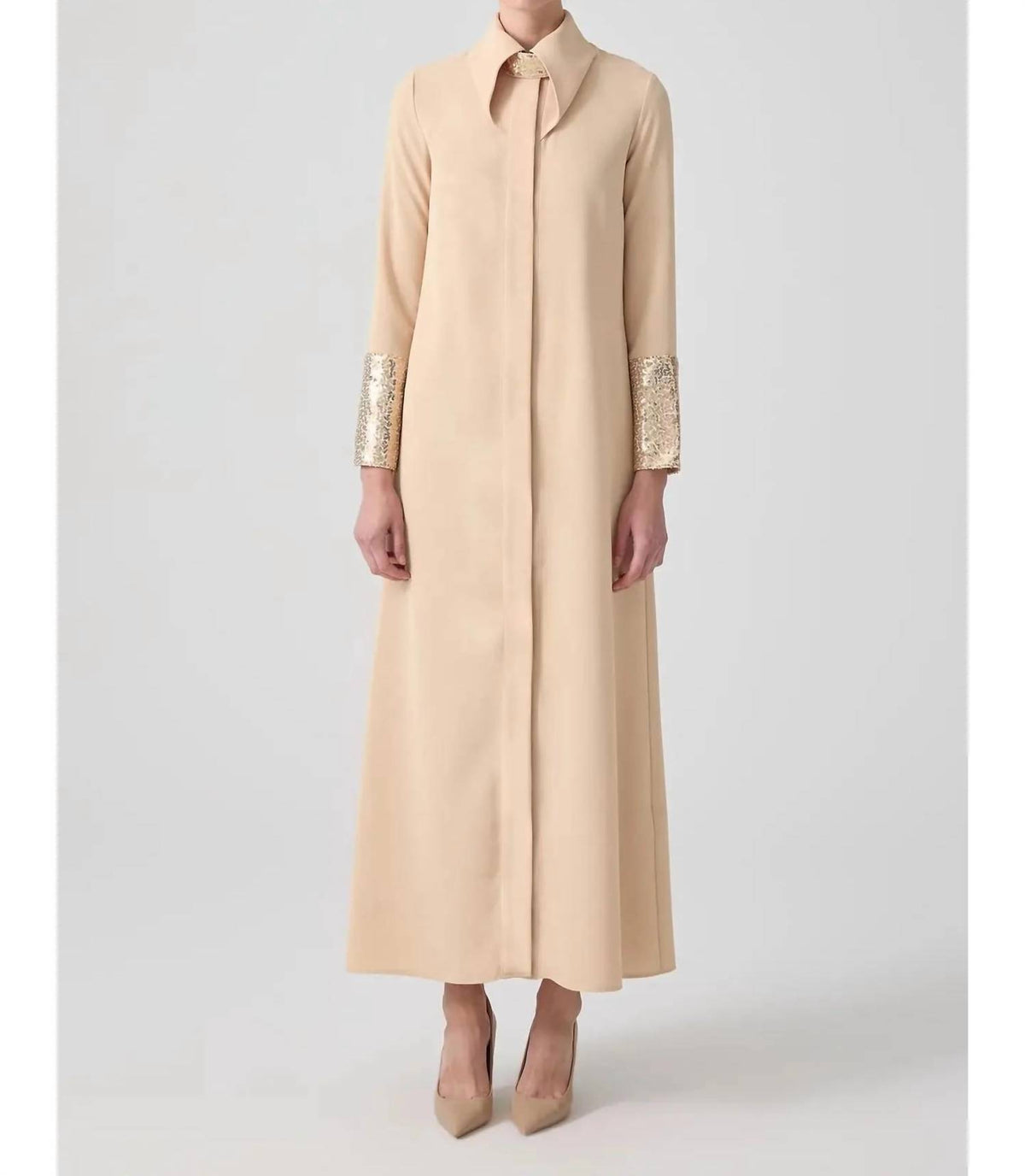 Sequin Detailed Crepe Dress