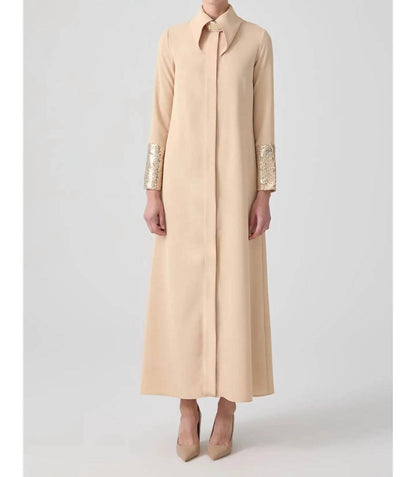 Sequin Detailed Crepe Dress