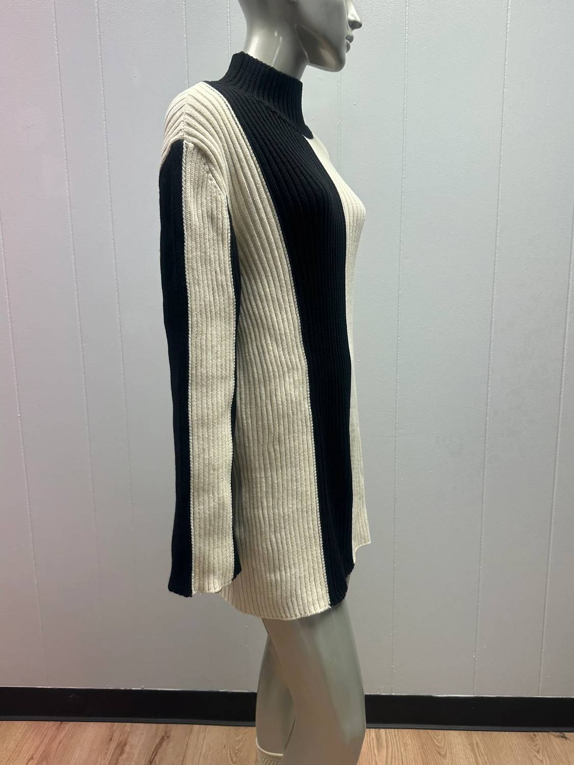 Twiggy Mod Striped Oversized Sweater Dress