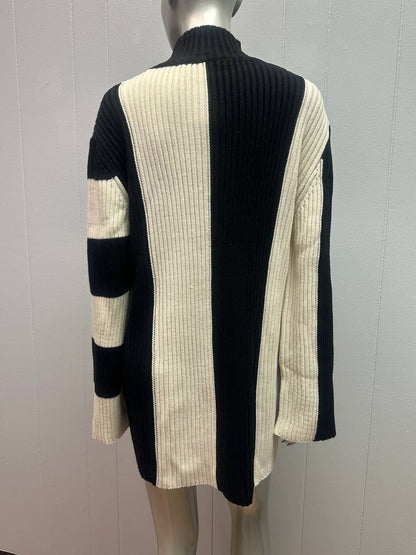 Twiggy Mod Striped Oversized Sweater Dress