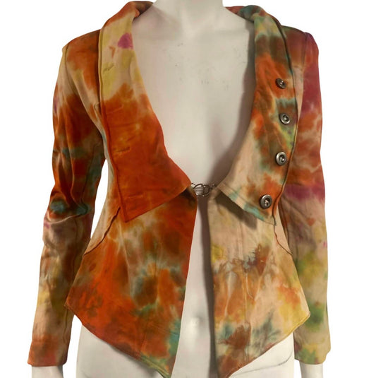 Tie Dye Cotton Boho Blazer Jacket