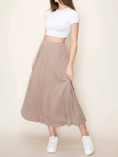 Cotton Bubble Midi Skirt