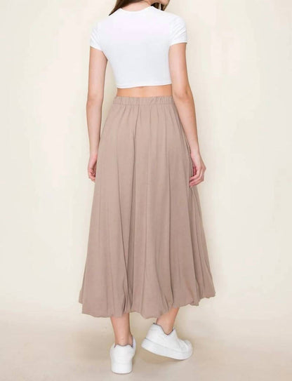 Cotton Bubble Midi Skirt