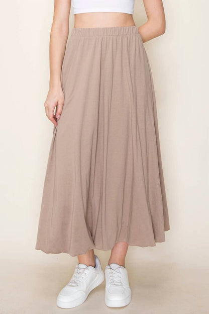 Cotton Bubble Midi Skirt