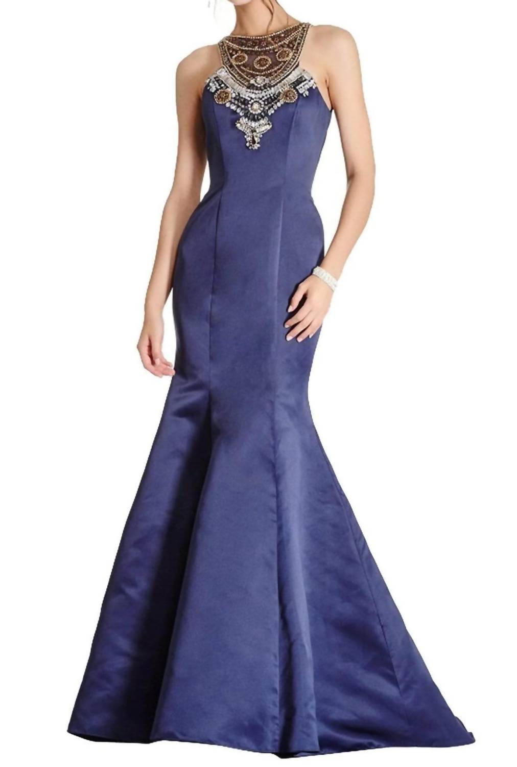 Embellished Sleeveless Evening Prom Gown
