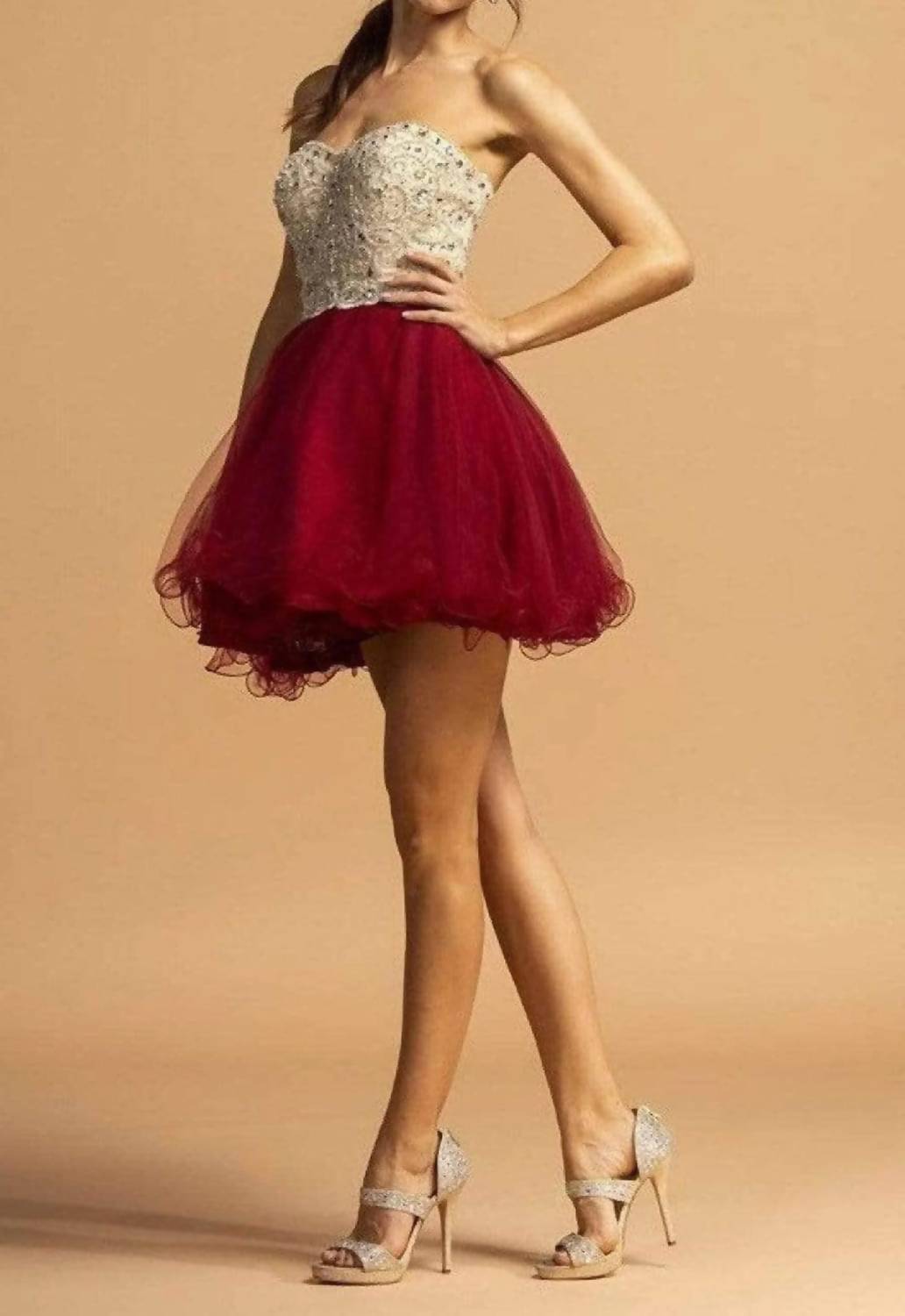 Embellished Sweetheart Cocktail Mini Dress