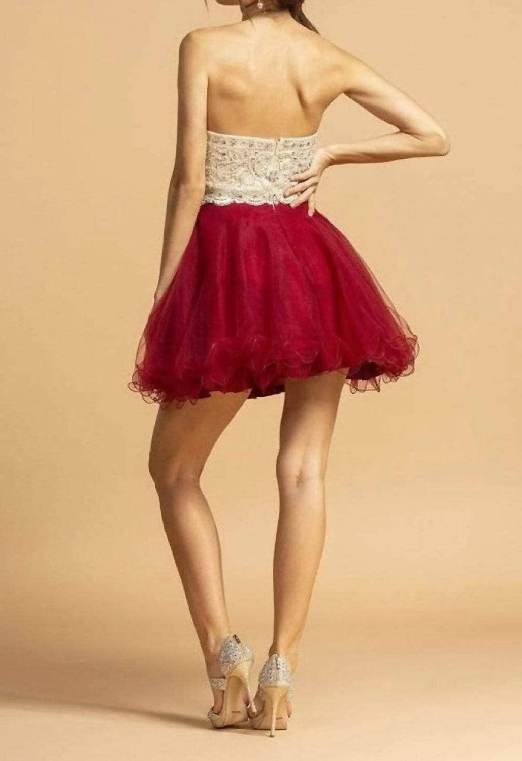 Embellished Sweetheart Cocktail Mini Dress