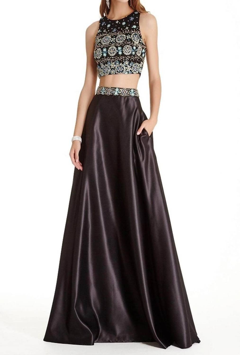 Embellished Two Piece Prom Dress