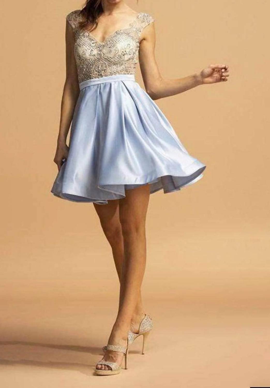 Sleeve Lace Cocktail Mini Dress