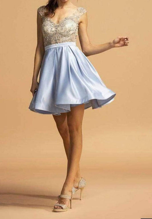 Sleeve Lace Cocktail Mini Dress