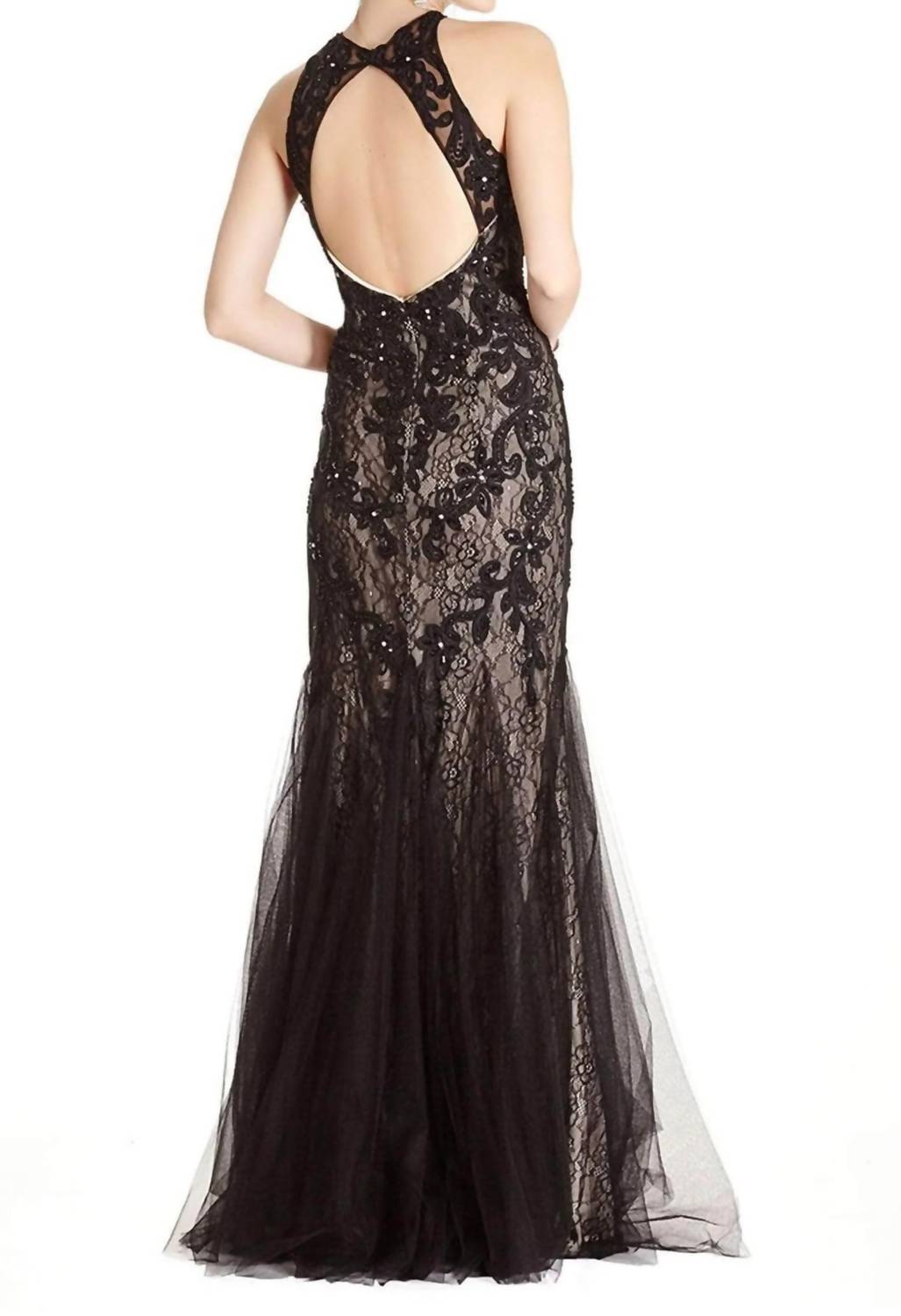 Sleeveless Halter Neck Evening Dress