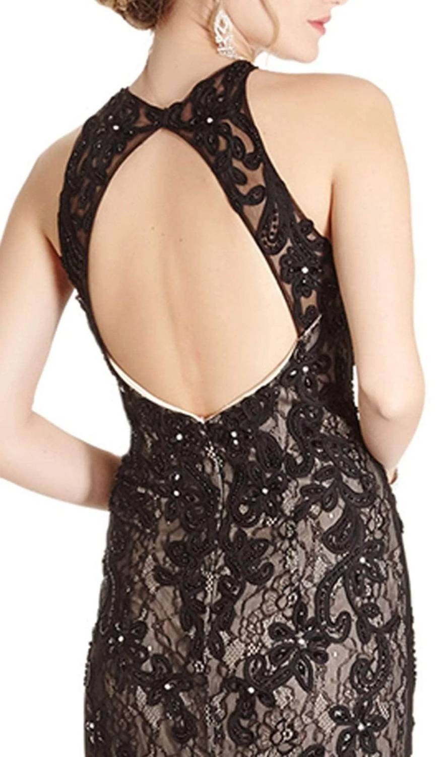 Sleeveless Halter Neck Evening Dress