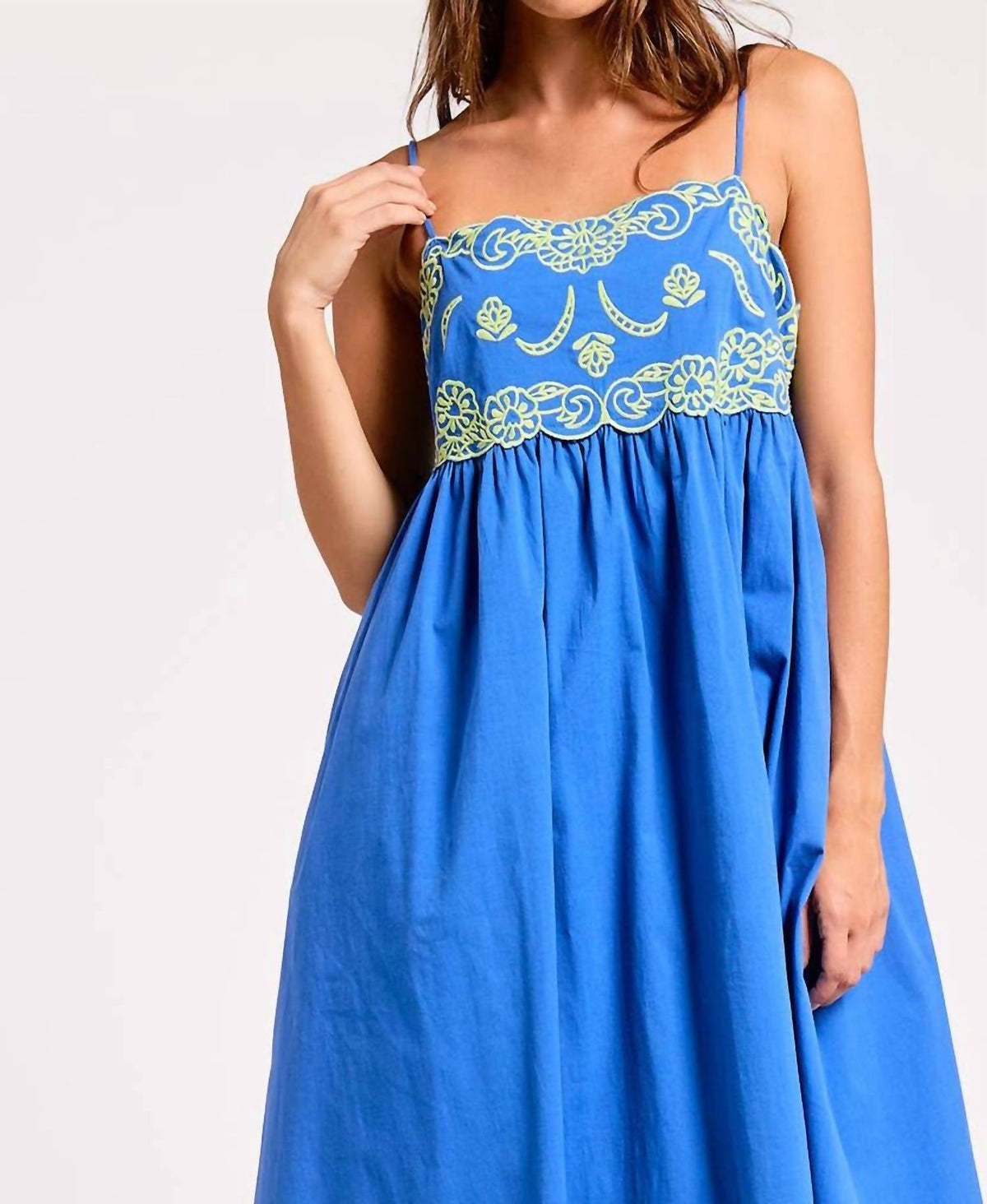 Camellia Embroidered Midi Dress