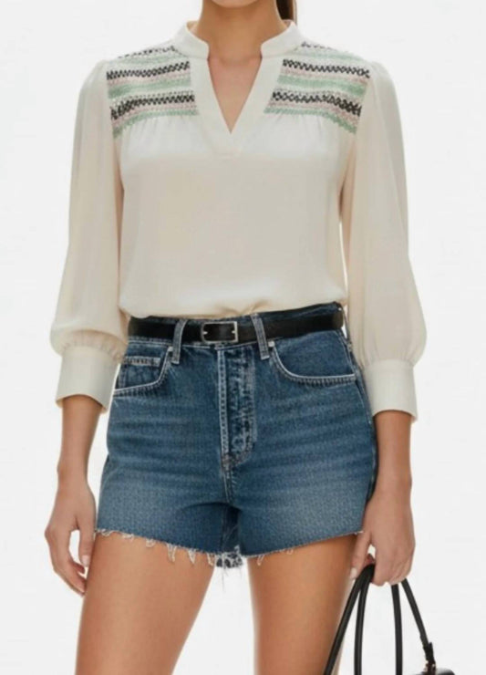 Yoke Embroidered Blouse