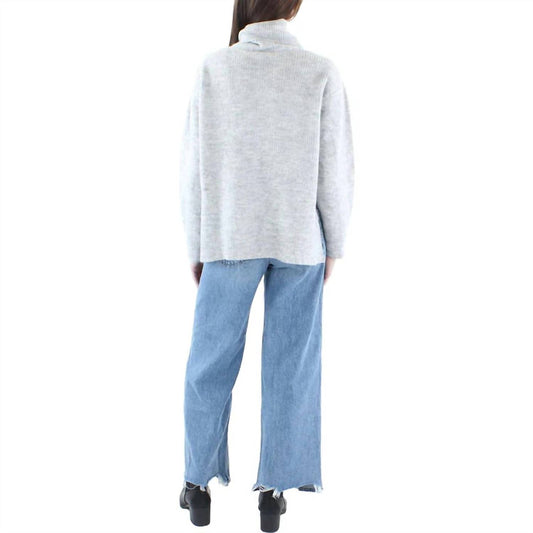 Ribbed Sideslit Turtleneck Sweater