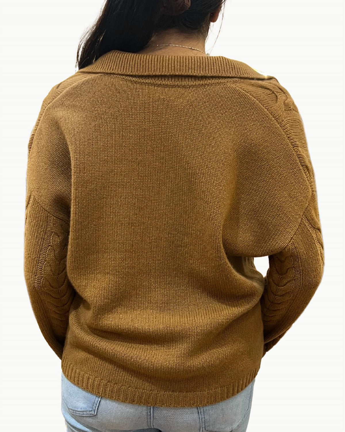 Dean Cable Knit Polo Pullover Sweater