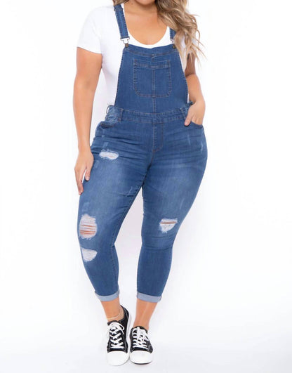 Distressed Skinny Overall