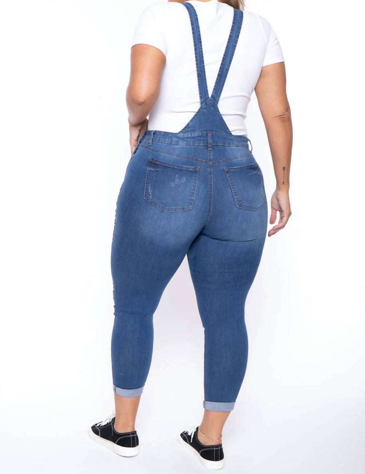 Distressed Skinny Overall