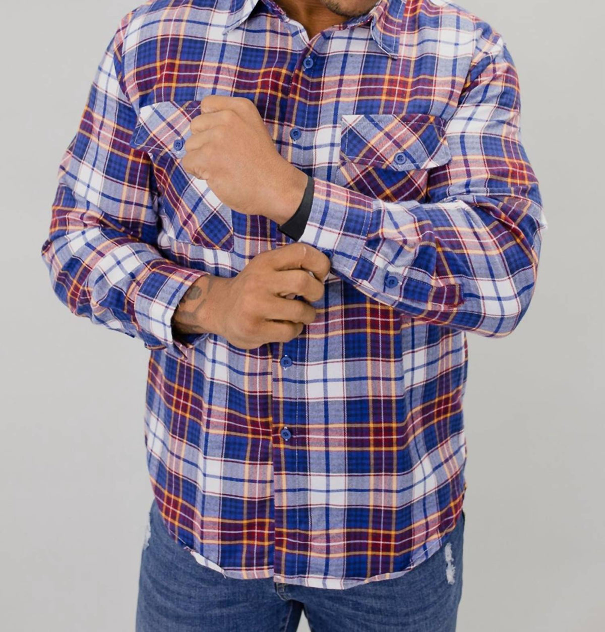 Plaid Long Sleeve Button Down Shirt