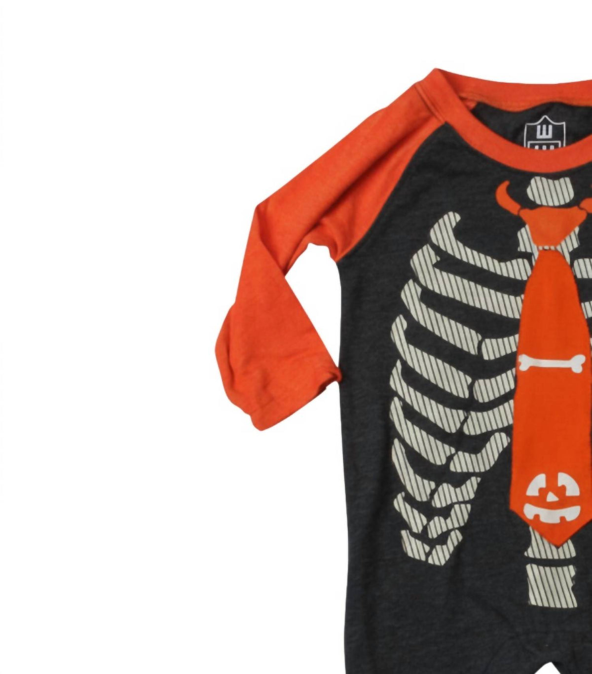 Kids Skeleton Tie Glow In The Dark One-piece Romper
