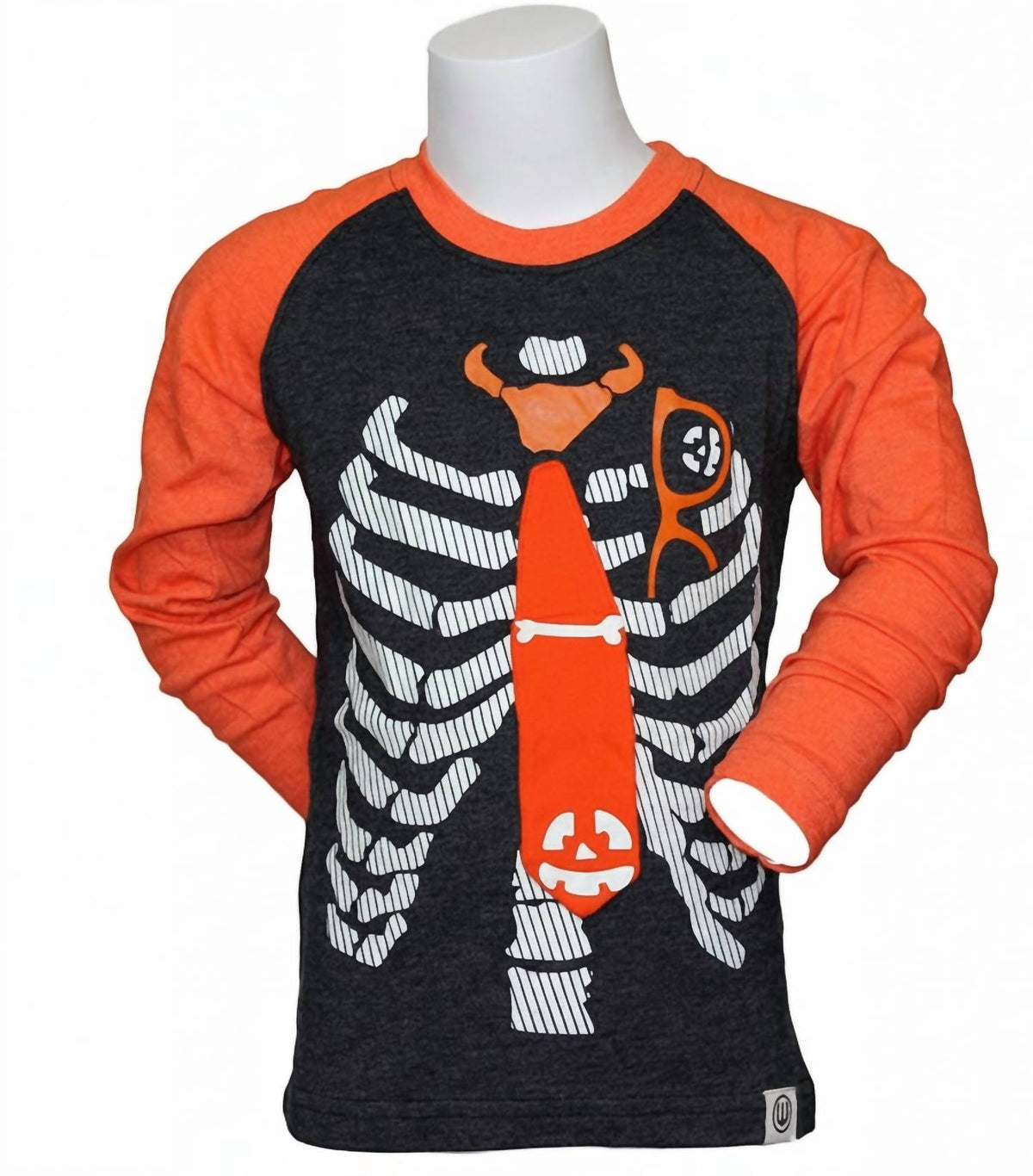 Kids Skeleton Tie Glow In The Dark Tee