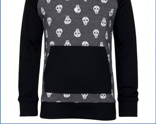 Kids Skull Pull Over Raglan Hoodie